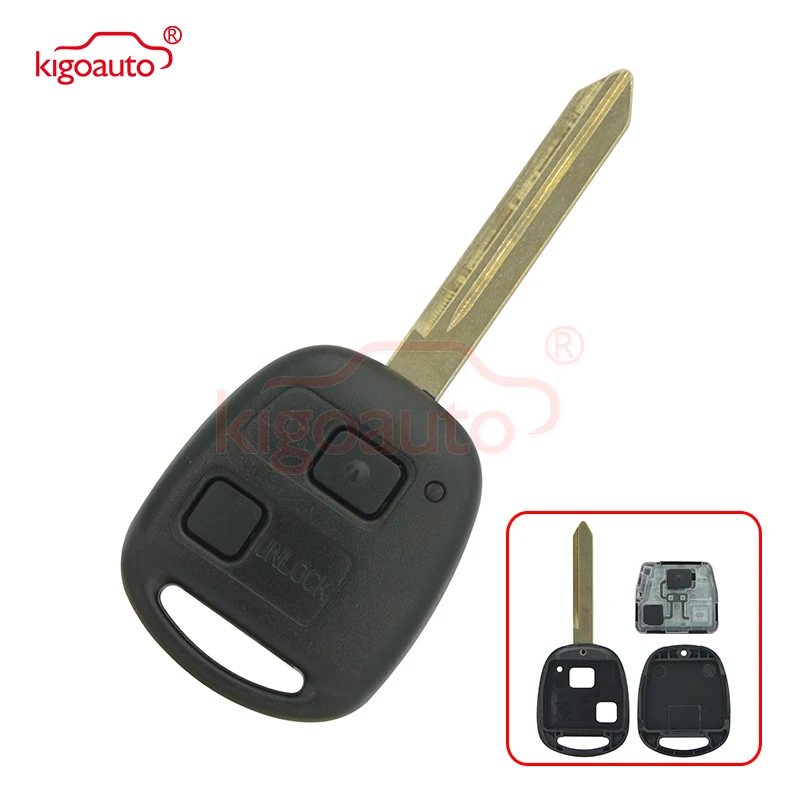 Kigoauto Denso(Not Valeo) 2 Buttons Keyless Entry Fob Remote Key For Toyota RAV4 Corolla Yaris 433MHZ 4D67 Chip TOY47 Blade