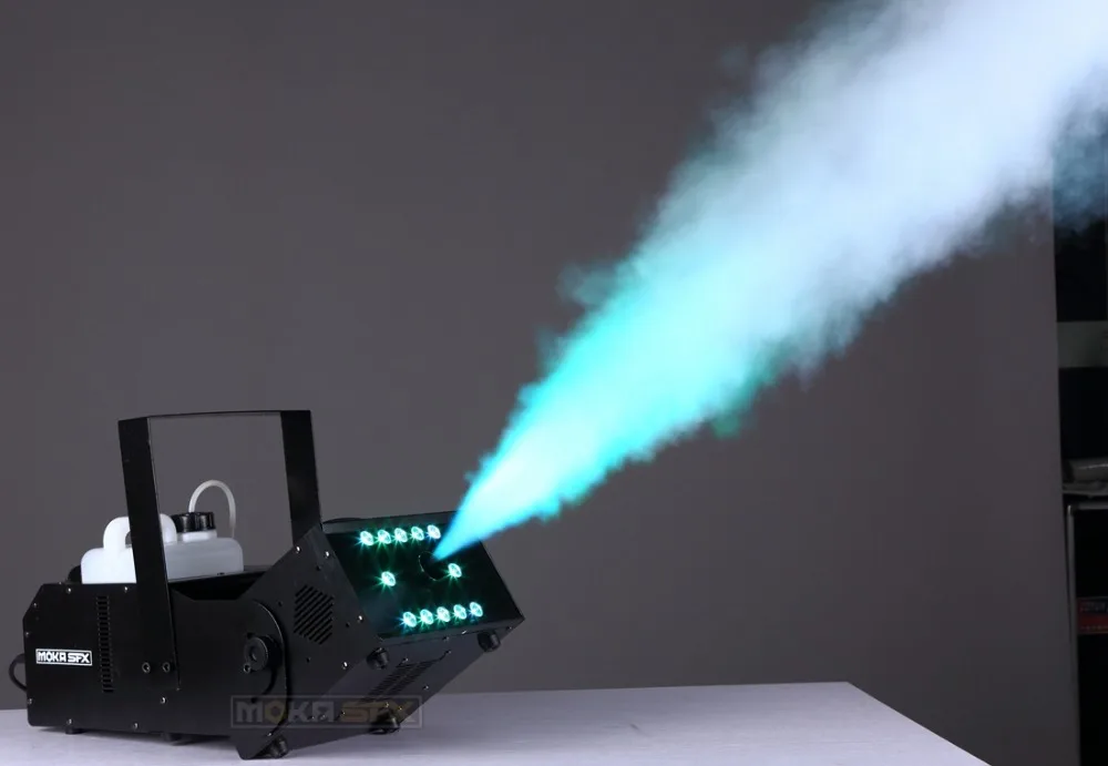 1500 Вт светодиодный многоугольная противотуманная машина RGB 3 в 1 DMX 512/пульт дистанционного управления сценическая дымовая машина для свадебного диджейского шоу