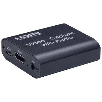

1080P 4K HDMI Video Capture Device HDMI to USB 2.0 Video Capture Card Dongle Game Record Live Streaming Broadcast(Black)