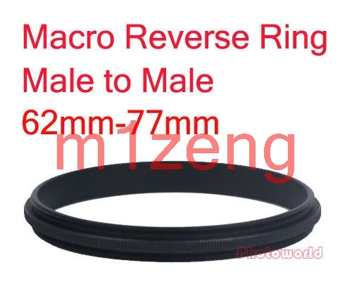 

double Male 62 to 62/67/72/77 mm male to male Macro Coupling Reverse Ring/reversing adapter for camera