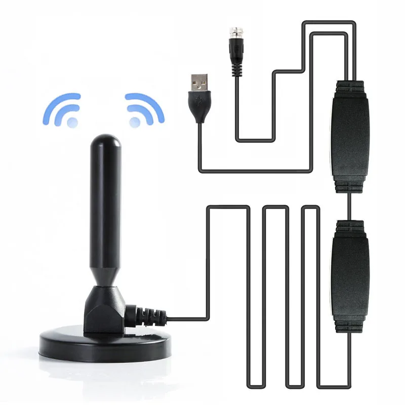 Новая мода 100 Mile 25dBi Крытый усиление цифровой DVB-T DVB-T2 ТВ HDTV антенна усилитель антенны