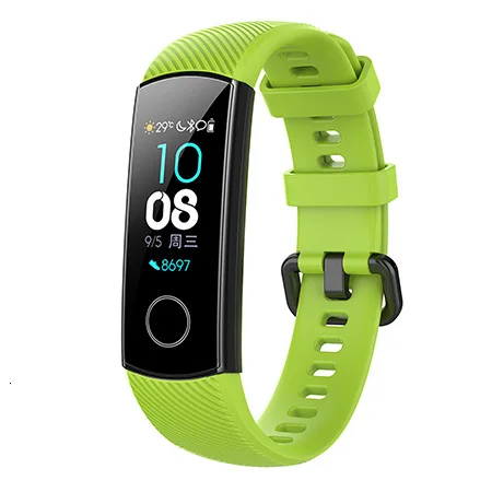 Силиконовый браслет для huawei Honor Band 4 умный спортивный браслет ремешок для huawei Honor Band 5 Band 4 стандартная версия пленки - Цвет: Lime