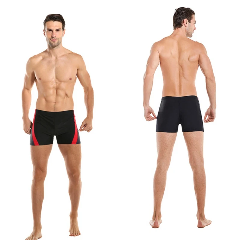 Новинка, Мужская одежда для плавания размера плюс, дышащие плавки для плавания, водонепроницаемые быстросохнущие шорты-боксеры, высокоэластичные пляжные плавки