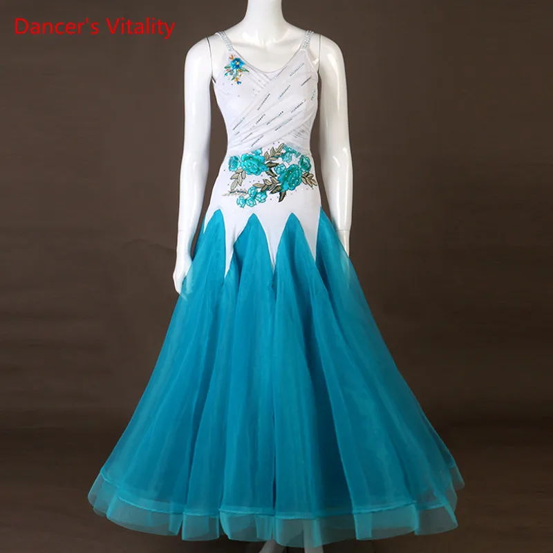 

Custom Made Standard Ball Gowns Women New sleeveless Skirt Dancing Waltz Ballroom Competition Dance Dress Adult High Quality