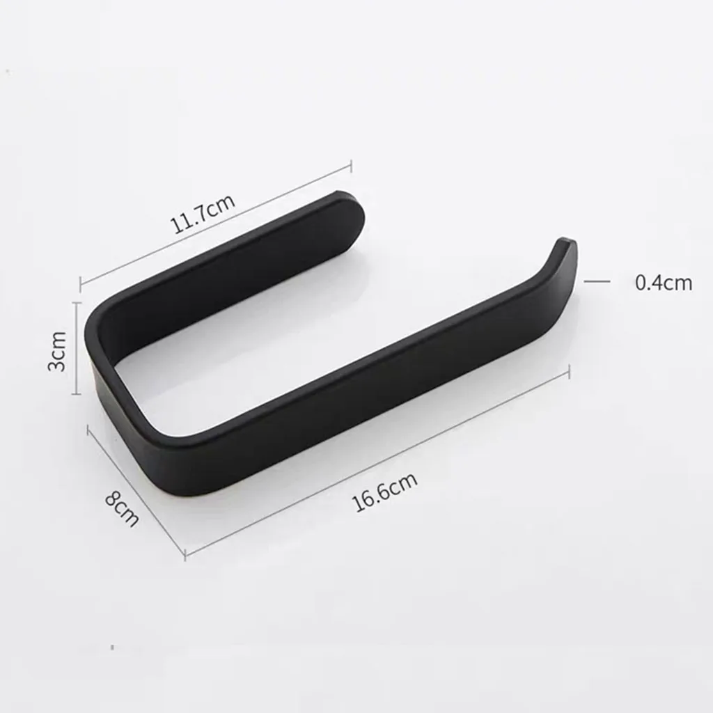 Wall Mounted Acrylic Toilet Paper Holder Tissue Rack Bathroom Kitchen Roll Holder Paper Tissue Rack Hook Modern Black Hanger