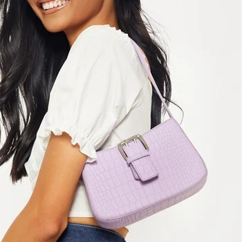 

Retro Alligator Mini Underarm Bag 2020 New Female Baguette Shape Shoulder Bags Luxury Handbags Women Bags Designer Hand Tote Bag