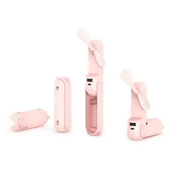 

Portable Handheld Mini USB Rechargeable Foldable LED Light Summer Cooling Fan LED 2 Wind Speed Rechargeable Foldable Mini Fan