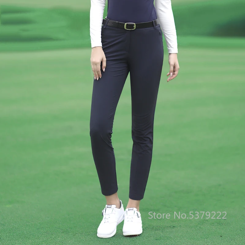 

Women Pants Golf Clothes Elastic Cropped Trousers Spring Tennis Pants Women Ankle-Length Slim Golf Pant High Waist Trouser