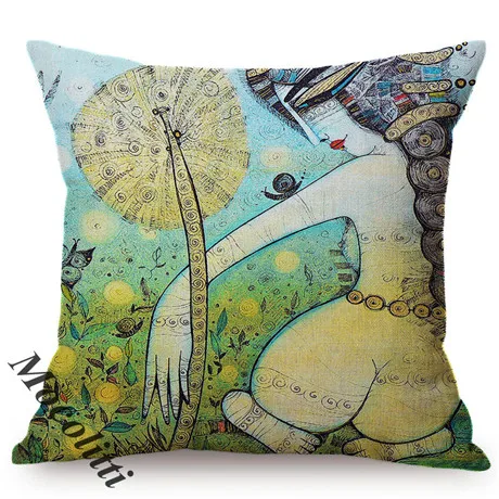 Ancient Rome Beautiful Woman Portrait Sexy Abstract Oil Painting Art Home Decoration Cushion Cover Linen Sofa Throw Pillow Cover M135-10