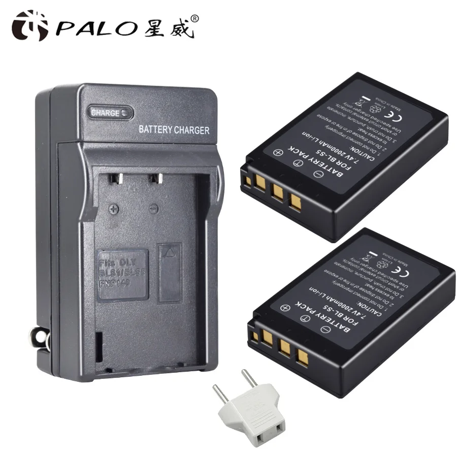2 PCS with 2 Charger Пало 2000 мАч PS-BLS5 BL-S5 BLS5 BLS-50 BLS50 Батарея для Olympus PEN E-PL2 E-PL5 E-PL6 E-PL7 E-PM2 OM-D E-M10 E-M10 II Stylus1 - Цвет: 2 PCS with 2 Charger