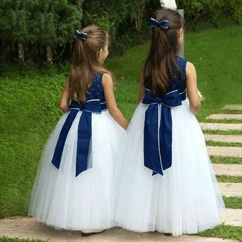 Vestidos de flores niña, vestido de banquete para boda, niña, vestidos de primera comunión con cuentas de cumpleaños, vestido de bola sin mangas de pétalos|Vestidos floreados de niña| - AliExpress