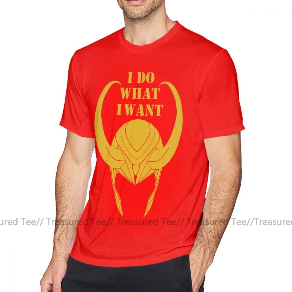 Футболка Loki, футболка I Do What I Want, футболка с коротким рукавом и принтом, Мужская Базовая хлопковая Милая футболка 5x - Цвет: Red