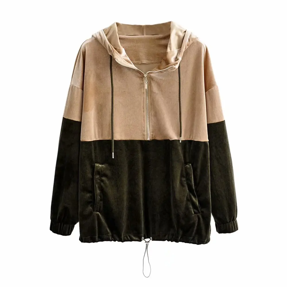 Повседневная Женская толстовка контрастного цвета весна-осень 2019 новые модные