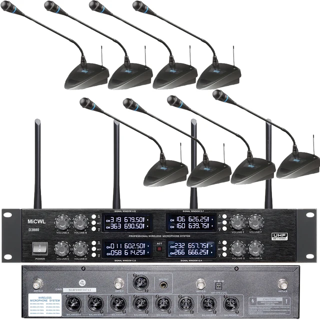 ATA-Microphone à col de cygne sans fil CWL Audio CCS800, système numérique de conférence de discussion, salle de réunion d'entreprise et de gouvernement, 8 tables 1
