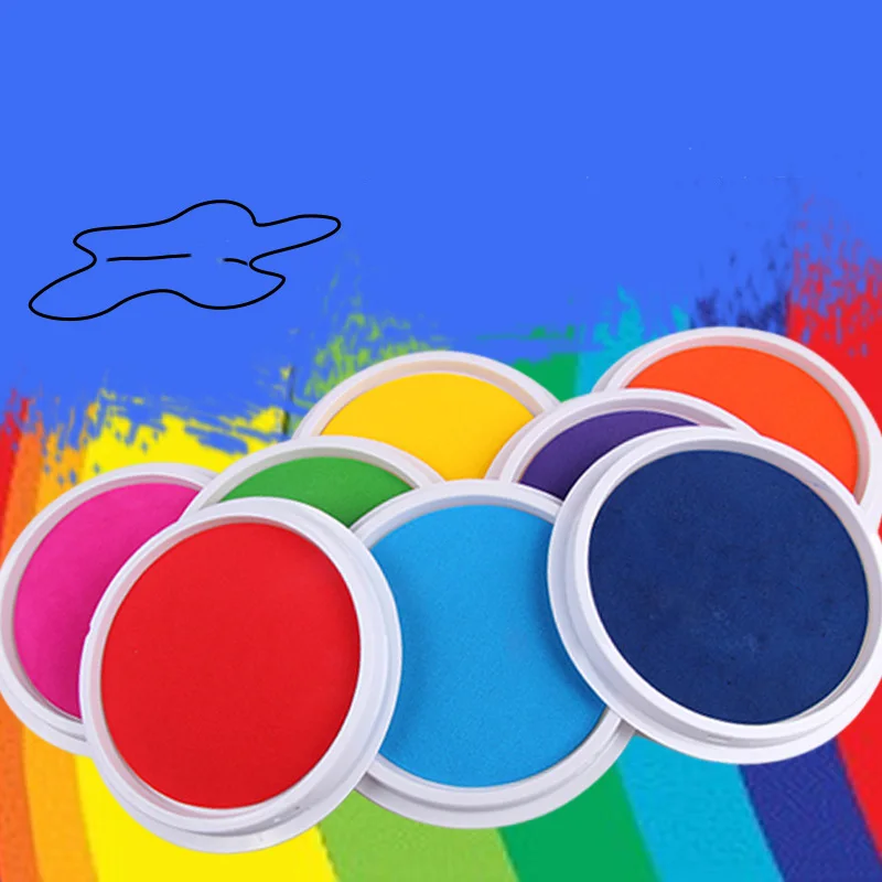 6 цветов чернильная прокладка для печати DIY Finger Painting Graffiti Craft большая круглая чернильная подушечка забавные обучающие игрушки для рисования детей