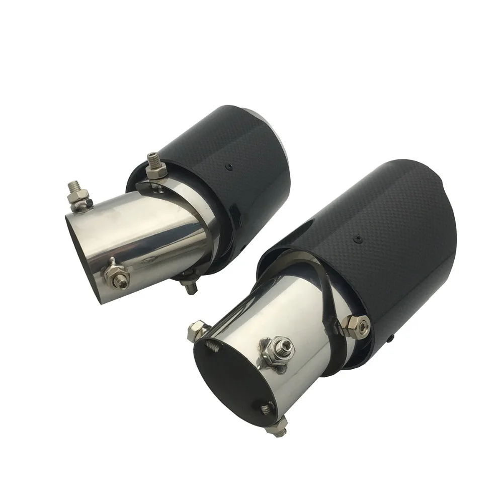 Adjustable Angle Carbon Fiber stainless Car Exhaust Pipe Muffler Tailpipe Cover 2pcs Fit For Honda CRV CR-V
