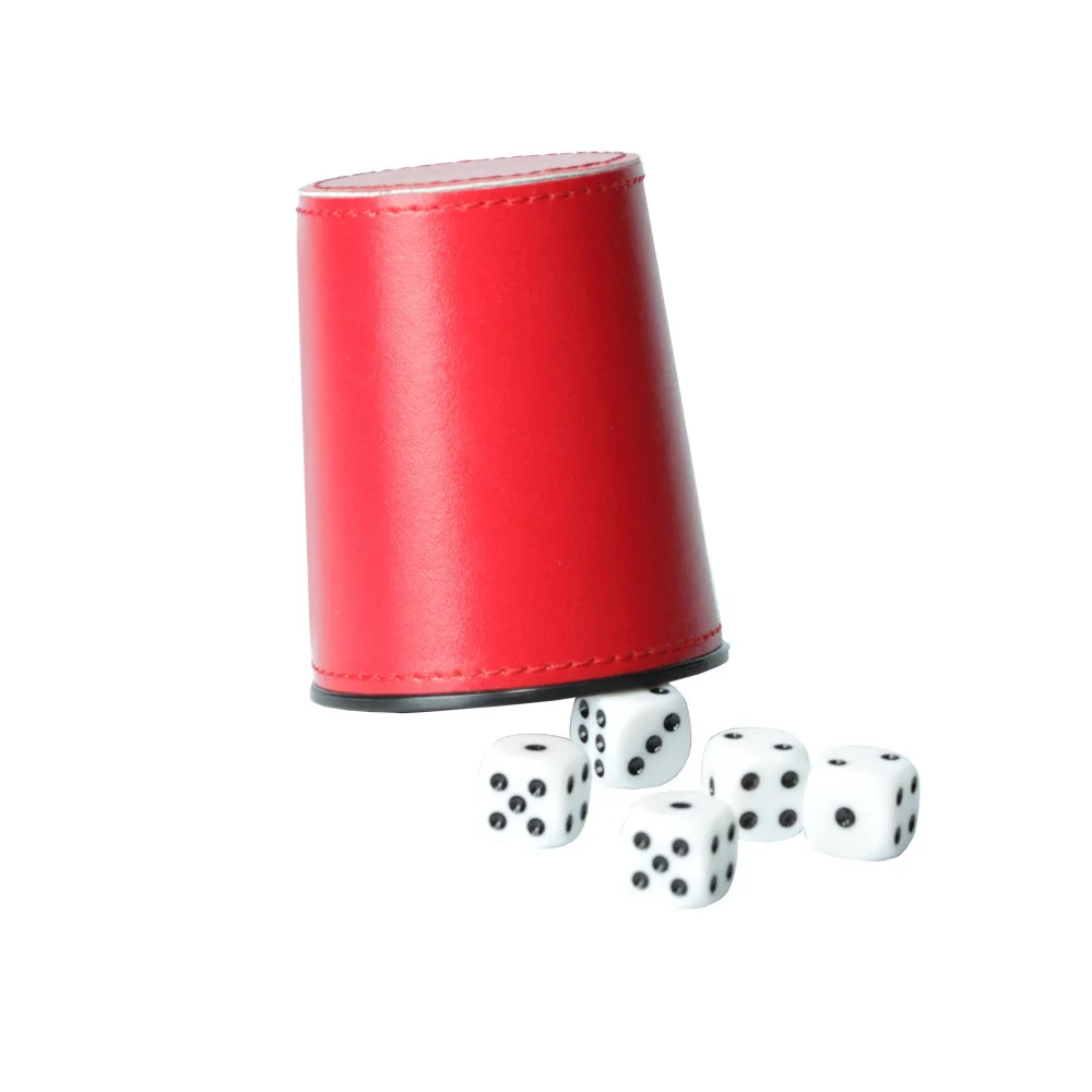 Dice Cup Imitation Leather PU Trumpet Flannel Dice Cup Bar KTV Entertainment Dice Cup With Dices