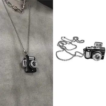 

Vintage Camera Pendant Necklace Long Chain Punk Jewelry For Women Man Light Glowing Camera Chains Necklaces Friendship Gifts