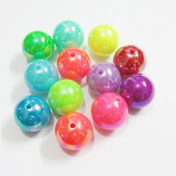 

Wholesale 12mm 500pcs/bag, 20mm 100pcs/bag, Neon Solid Plated AB Beads For Fashion Chunky Necklace /Jewelry