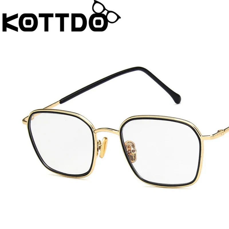 KOTTDO, классические квадратные оправы для очков для женщин, винтажные очки по рецепту, мужские Модные металлические оправы для очков