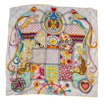 

ELEGANT HANDMADE BRAND 100% 14mm Twill Silk 110CM Scarf TWID-40236