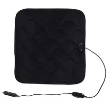 Зимняя Автомобильная подушка с подогревом, офисные кресла с электрическим подогревом, подушка для сидения, углеродное волокно, электрическое отопление, 12 В, черный цвет