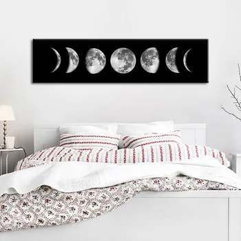 

Minimalist Eclipse of The Moon Oil Painting Graphic Artwork Canvas Posters and Prints Cuadros Wall Art Pictures for Living Room