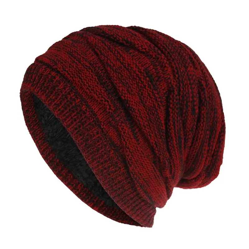

Mixed Color Baggy Beanies For Men Winter Cap Women's Outdoor Bonnet Skiing Hat Female Soft Acrylic Slouchy Knitted Hat For Boys