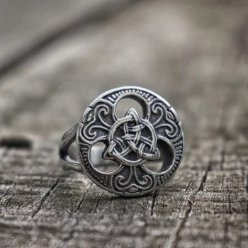 

Men Women Classic Celtics Triquetra Symbol 316L Stainless Steel Rings Trinity Knot Ring Amulet Biker Jewelry