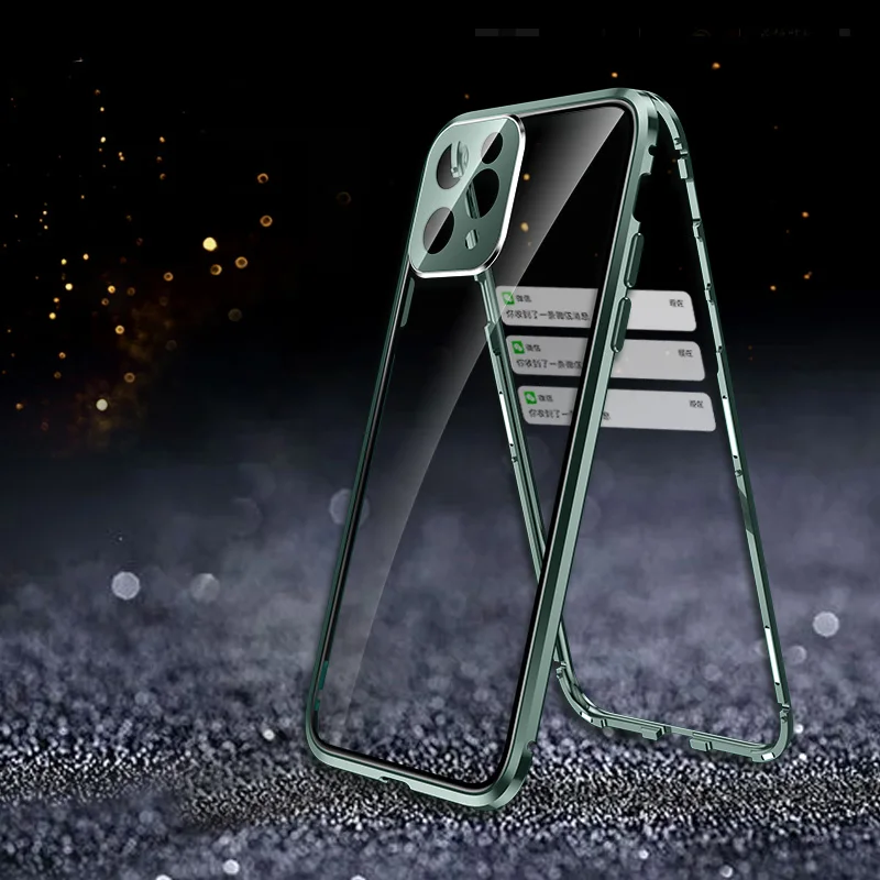 360 Защитный чехол для телефона для iPhone 11 Pro Max, Магнитный чехол, металлический чехол Bumber для iPhone 11 Pro Max, противоударный чехол - Цвет: Dark Green