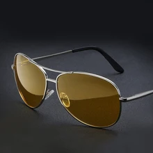 Очки ночного видения для мужчин, для вождения, желтые линзы, UV400, солнцезащитные очки, классические, с антибликовым покрытием, для вождения, защитные, поляризационные очки