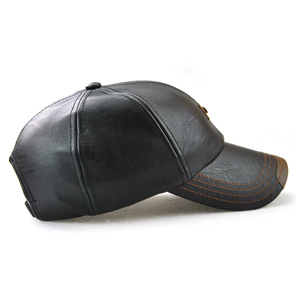 2020 винтажная кожаная кепка для мужчин осень зима Casquette бейсболки повседневные Bone