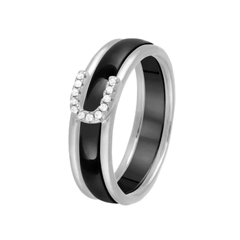 

Кольцо из серебра с керамикой и фианитами R00766