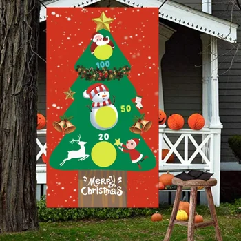 

2020 Christmas Bean Bag Hanging Toss Games Xmas Carnival Games Indoor Outdoor Throwing Games Props For Kids And Adults New