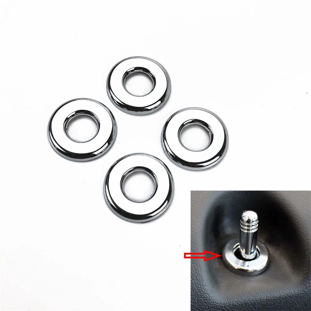 4pcs/Set ABS Chrome Trim For Jeep Liberty Compass Grand Cherokee Dodge Journey 2011- Auto Accessories Door Lock Ring Cover