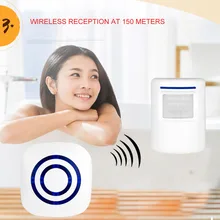 Wireless Doorbell Infrared Sensor Motion Detector Entry Door Bell Alarm w/ Receiver & Transmitter 110V-240V EU/US Plug wireless infrared motion sensor door security bell alarm chime eu us plug