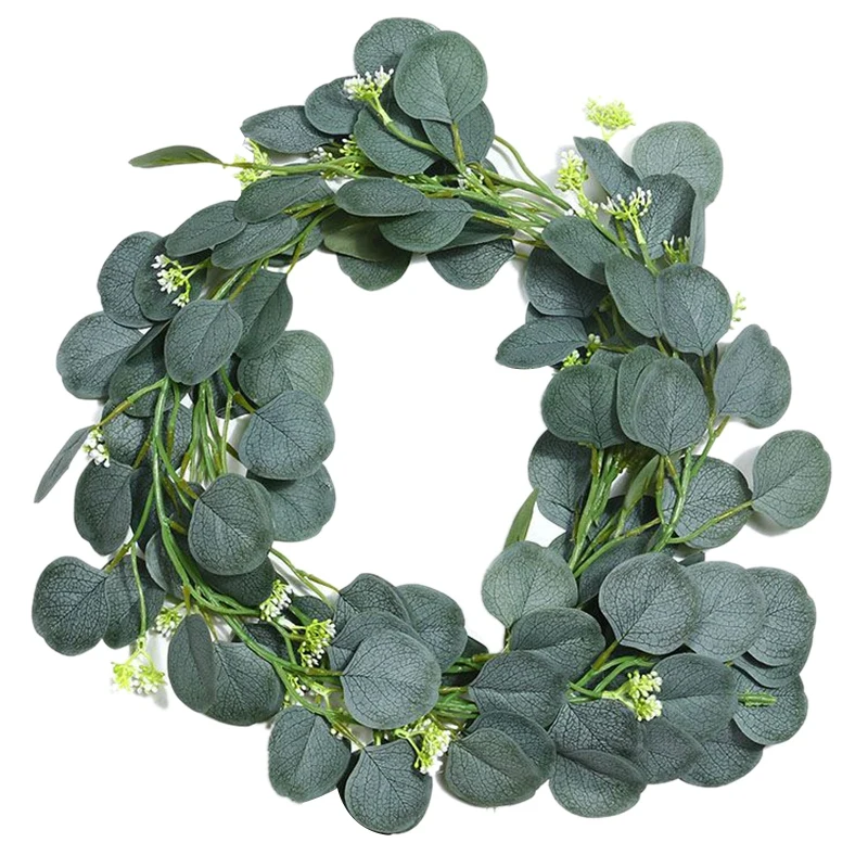 Green 2 м шелковая лоза, искусственная эвкалиптовая гирлянда, гирлянда ротанг, искусственные, зеленые, для офиса, дома, Настенный декор - Цвет: Green