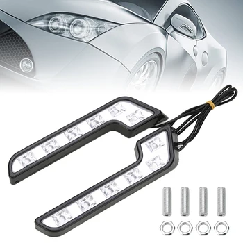 

1pair Driving Lamp Car Auto Fog Light Source 12V DRL Day-time Running Light White 6LED With Organic Plastics Shell 18x4x1.5cm