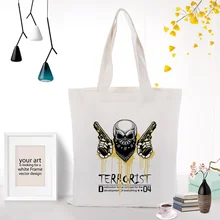 Холщовая Сумка-тоут, иллюстрация, хозяйственная сумка с рисунком, сумка для ежедневного использования, текст DIY, пользовательский принт, логотип Eco, многоразовая утилизация