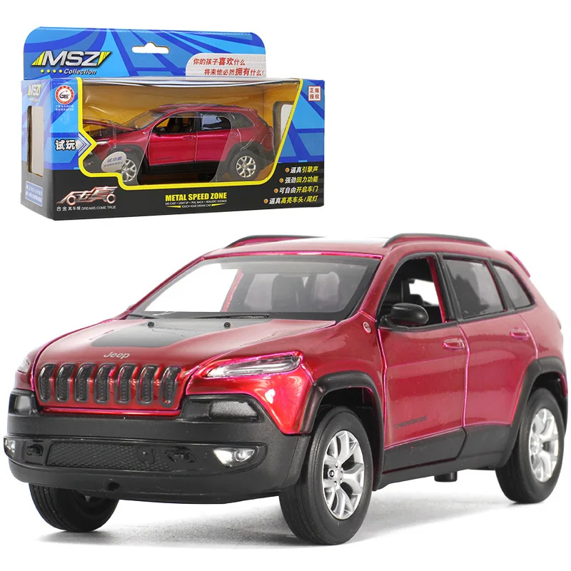 1:32 высокое моделирование Jeep Cherokee сплав звук и свет игрушка с инерционным механизмом модель автомобиля для детей Подарки