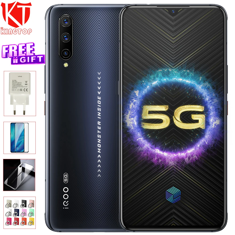 Vivo IQOO Pro 5G 4G, мобильный телефон с функцией 8/12G Оперативная память 128G Встроенная память Snapdragon 855 плюс 6,4" 48.0MP Camera44W супер зарядки сотовых телефонов