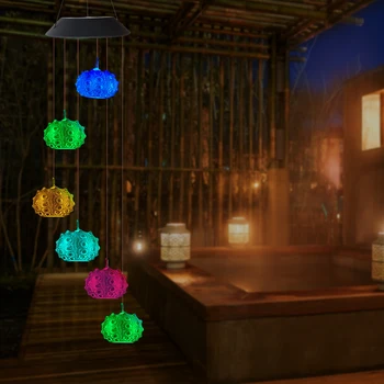 

LED Solar Wind Chime Crystal Ball Hummingbird Wind Chime Light Color Changing Waterproof Hanging Solar Light For Home Garden