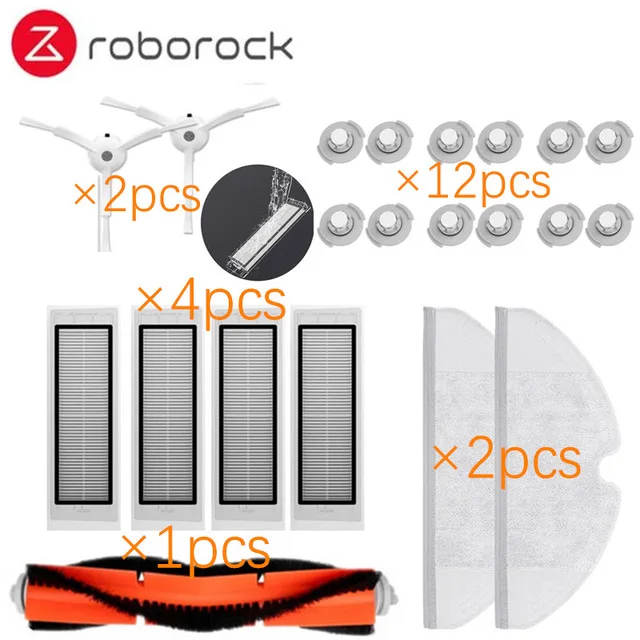 5 Подходит для Xiaomi Roborock Robot S50 S51 Запчасти для пылесоса наборы вставка из ткани для швабры влажной уборки фильтр боковая круглая щетка - Цвет: 5