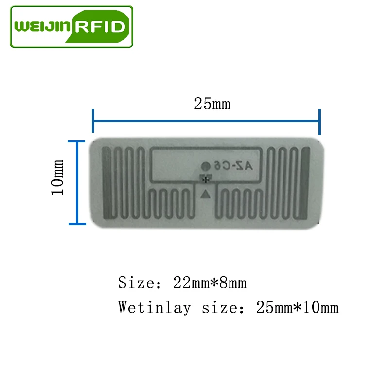 UHF RFID тег EPC 6C стикер Impinj MR6 AZ-C6 влажная инкрустация 915mhz868mhz860-960MHZ 100 шт клейкая Пассивная RFID этикетка