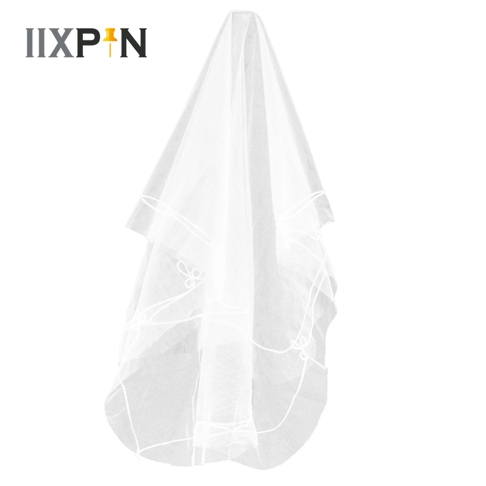 

Wedding Veil Women White Flower Edge One Layer Bridal Veils Cosplay Costumes Accessory Wedding Accessories Photography Prop