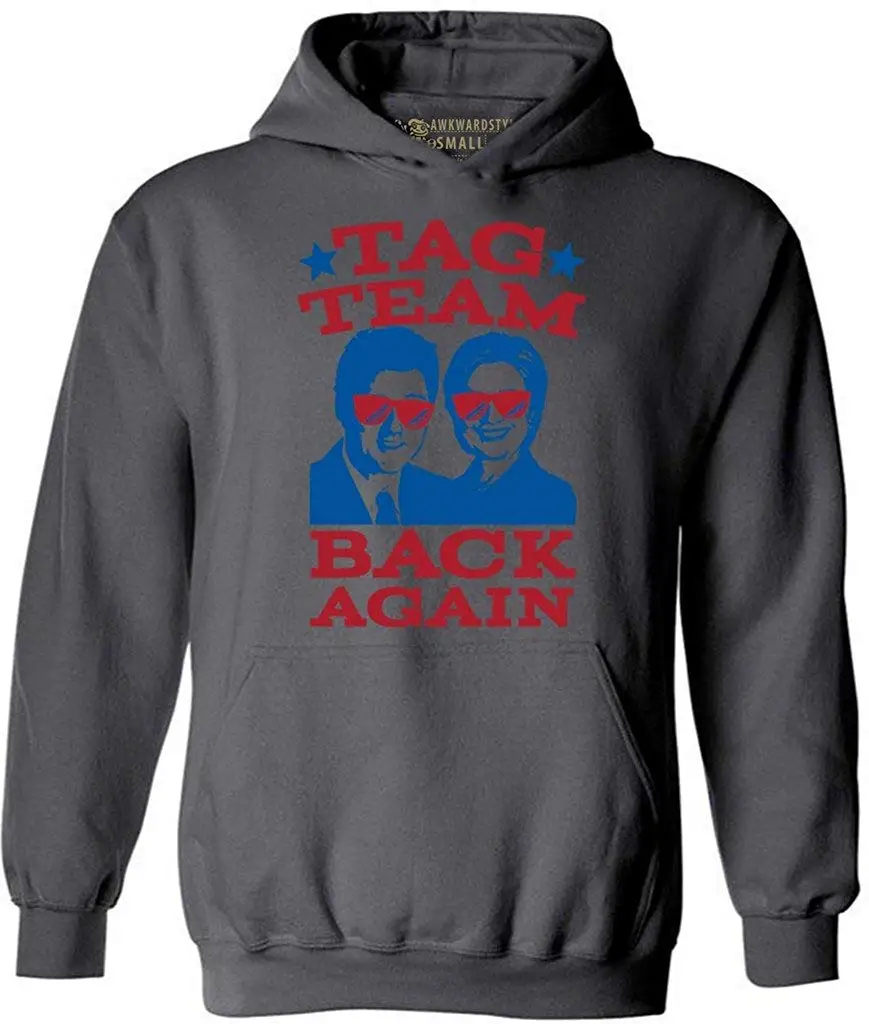 Awkwardstyles Hillary and Bill Clinton Hoodie Tag Team Back Again Sweatshirt | Мужская одежда