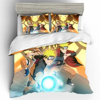 

NARUTO King Size Bedding High Qualified Luxury Set Duvets And Linen Sets Japan 3D Home Textiles Bedding Set Children's Bed Linen