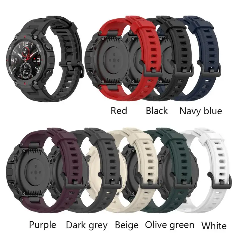 

New Soft Silicone Watch Band Replacement Wristband Adjustable Sports Watch Bracelet For Amazfit T-Rex Smart Watch Strap TXTB1