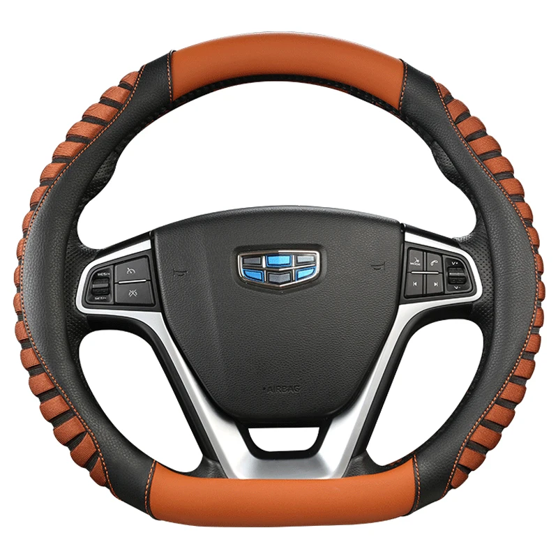 DERMAY D форма чехол на руль кожа+ шелк льда для VW hyundai Ford Geely Renault Suzuki Benz Citroen