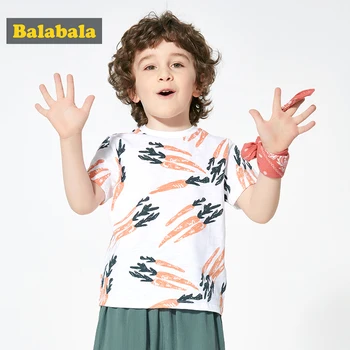 

Balabala Boys baby T-shirt 2020 summer new boy simple short sleeve trend cotton soft breathable comfortable
